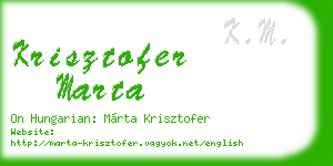 krisztofer marta business card